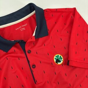 Galvin Green Polo Shirt Mens XL Red  Stretch Dash Print Golfcore Portugal Made